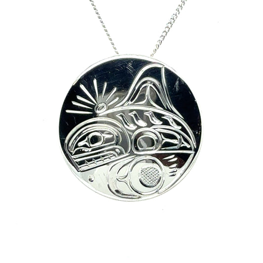 Pendant - Sterling Silver - Medium - Round - Orca