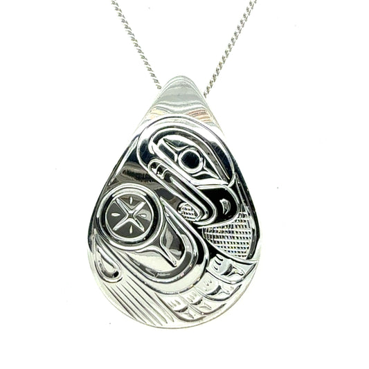 Pendant - Sterling Silver - Medium - Teardrop - Eagle