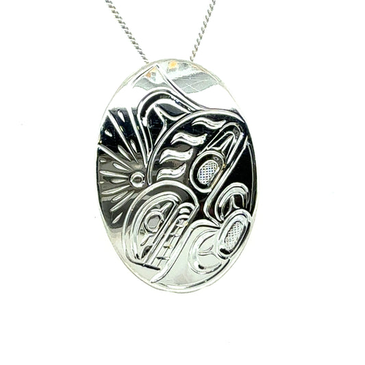 Pendant - Sterling Silver - Medium - Oval - Orca