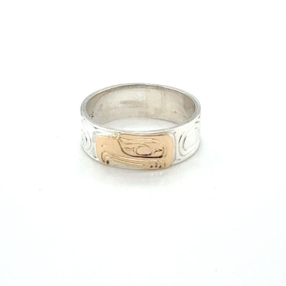 Ring - Gold & Silver - 1/4" - Eagle - Size 7.5