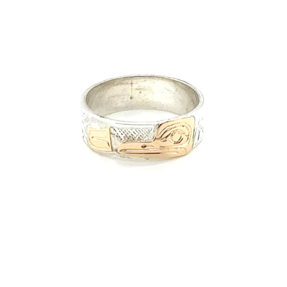 Ring - Gold & Silver - 1/4" - Hummingbird - Size 8.5