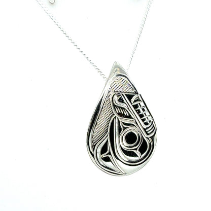 Pendant - Sterling Silver - Teardrop -  Bear