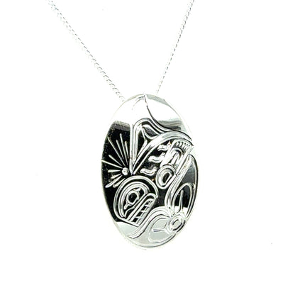 Pendant - Sterling Silver - Oval - Orca