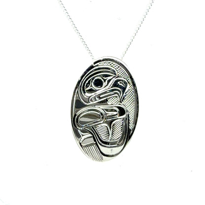 Pendant - Sterling Silver - Oval - Eagle