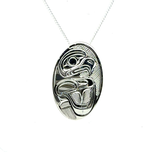 Pendant - Sterling Silver - Oval - Eagle