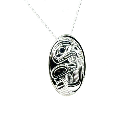Pendant - Sterling Silver - Oval - Eagle