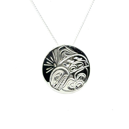 Pendant - Sterling Silver - Round - Orca