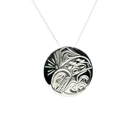 Pendant - Sterling Silver - Round - Orca