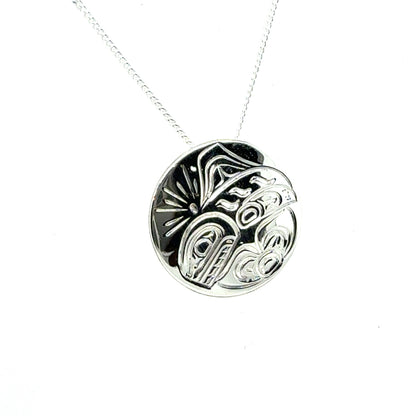 Pendant - Sterling Silver - Round - Orca