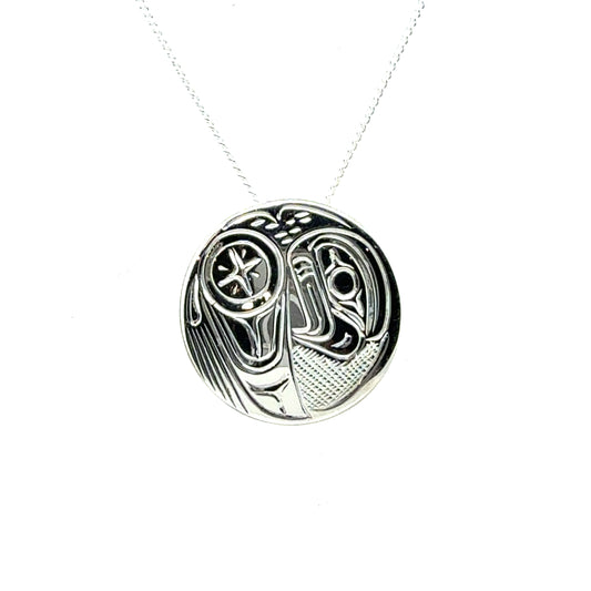 Pendant - Sterling Silver - Round - Eagle