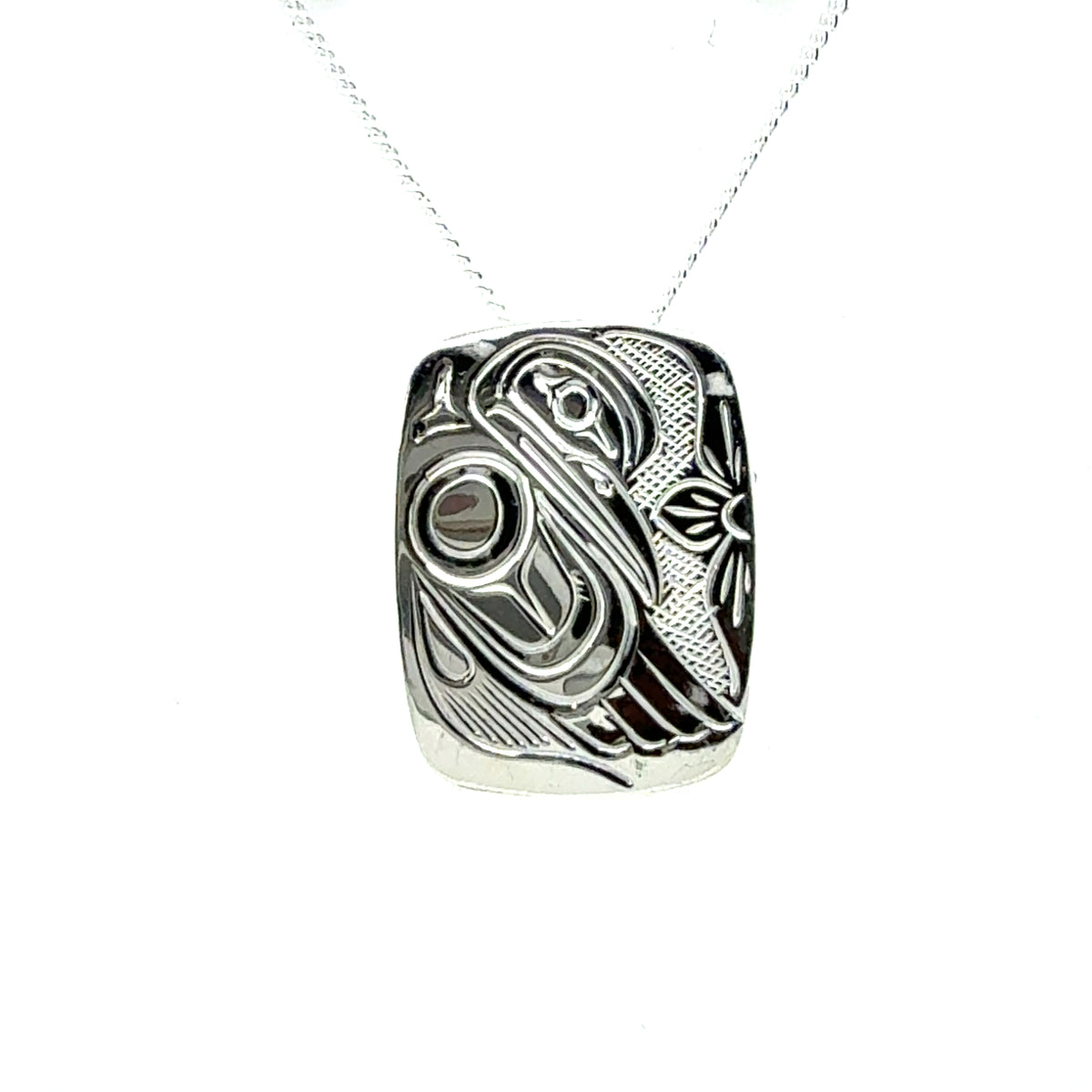 Pendant - Sterling Silver - Rectangle - Hummingbird