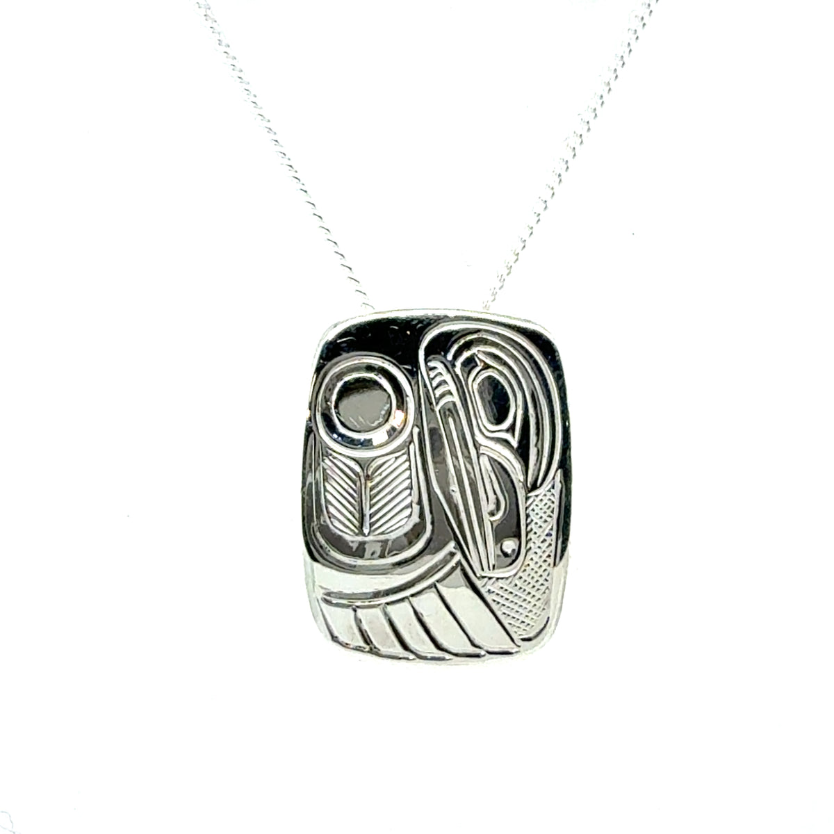Pendant - Sterling Silver - Rectangle - Raven