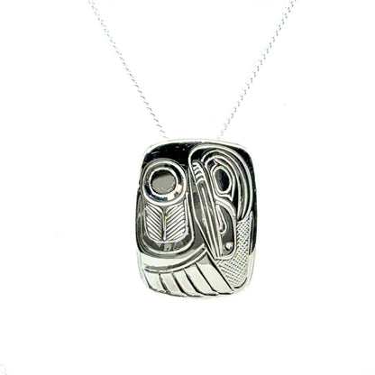Pendant - Sterling Silver - Rectangle - Raven
