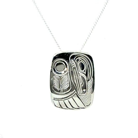 Pendant - Sterling Silver - Rectangle - Raven