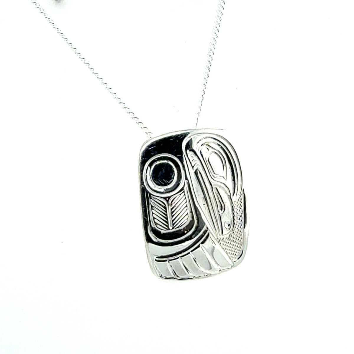 Pendant - Sterling Silver - Rectangle - Raven