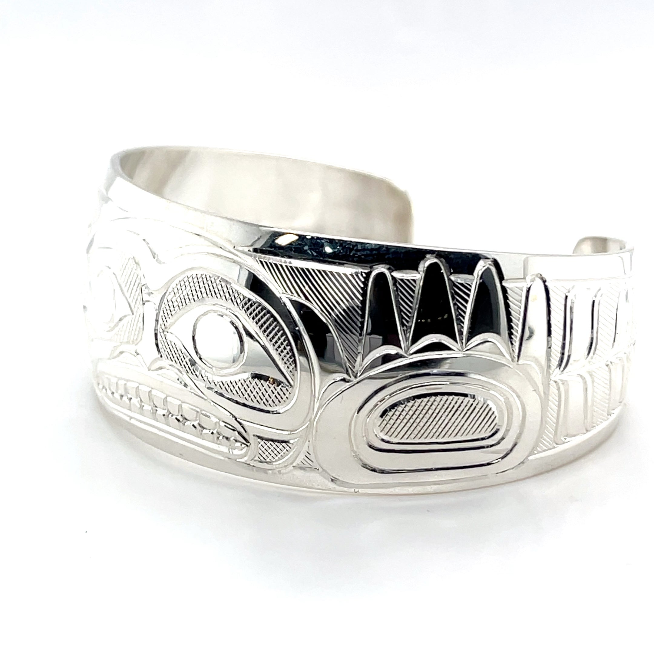 Bracelet - Sterling SIlver - 1&quot; - Human with Fireweed