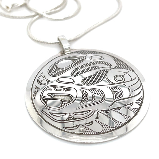 Pendant - Sterling Silver - Round - Eagle