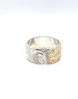 Ring - Gold and Silver - 3/8" - Bear - Size 8