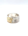 Ring - Gold and Silver - 3/8" - Bear - Size 8