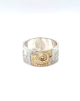 Ring - Gold and Silver - 3/8" - Bear - Size 8