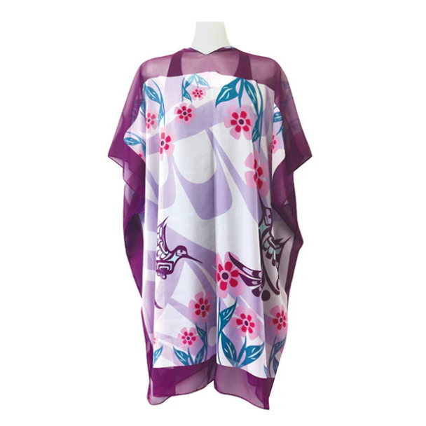 Sheer Wrap - Purple Hummingbirds