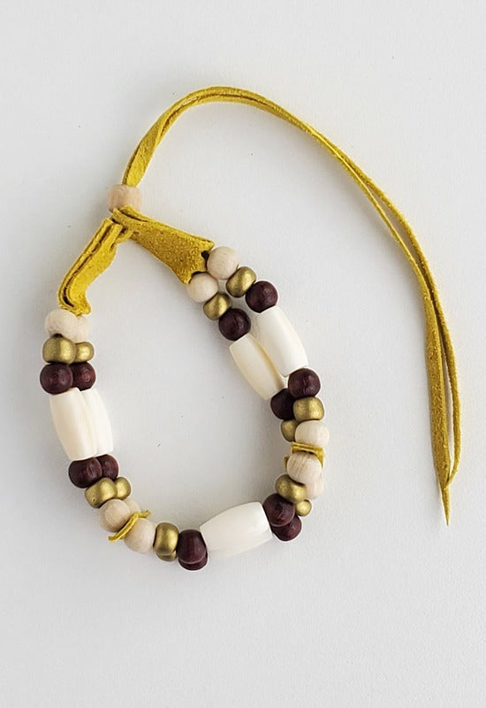 Bracelet - Bone & Wood - Mahogany