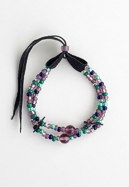 Bracelet - Beaded - Magical - Purple & Peacock