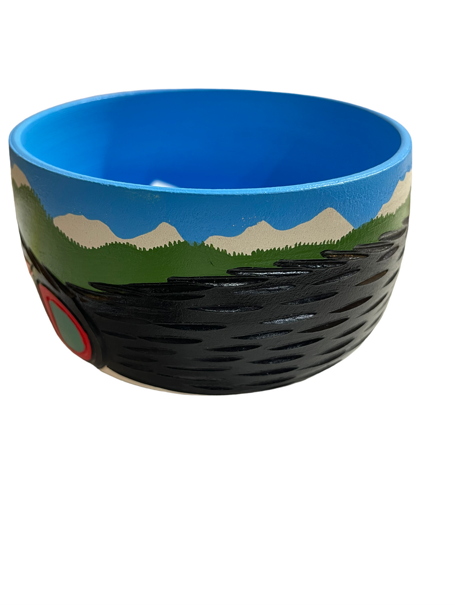 Ceramic Pot - Small - Seal - Blue & Green
