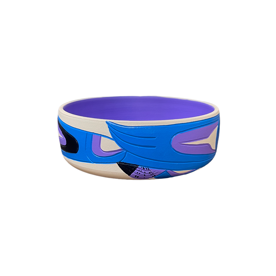 Ceramic Pot - Small - Hummingbird - Blue & Purple