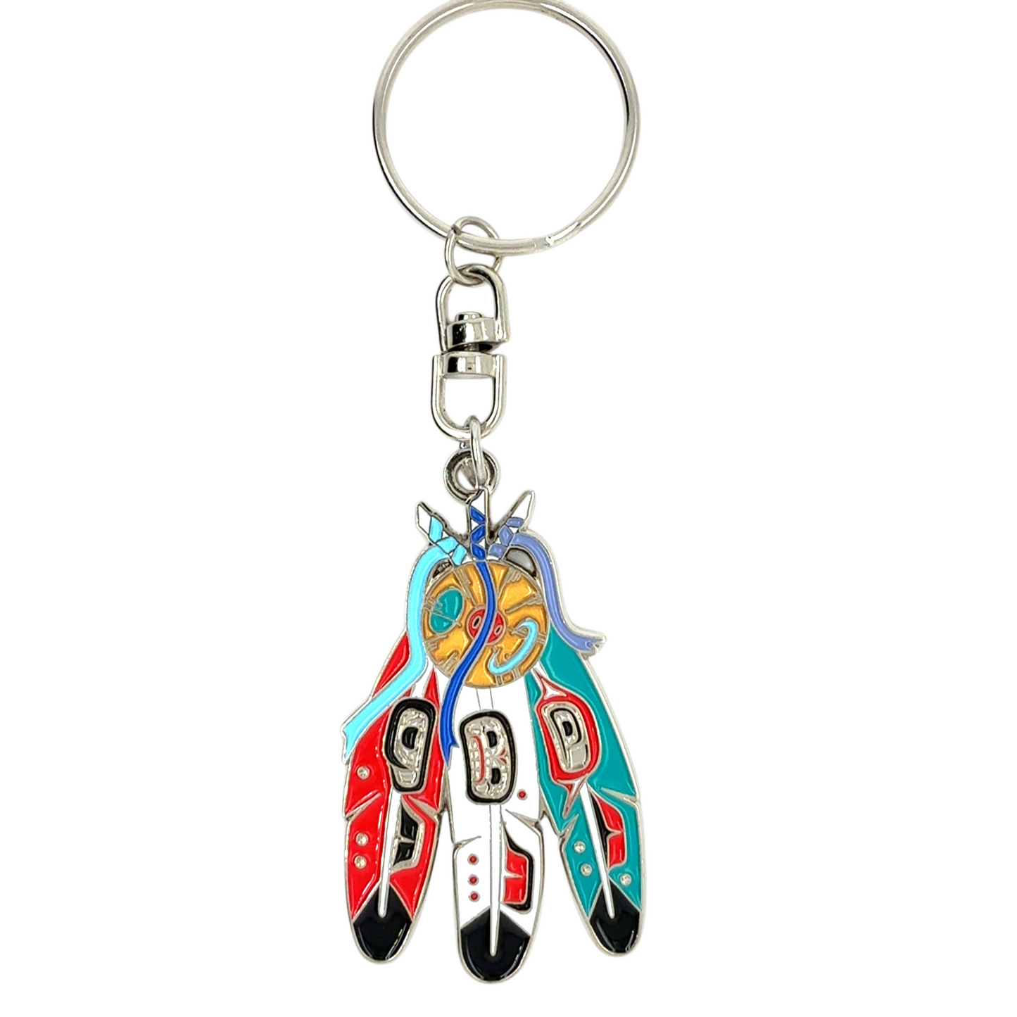 Keychain - Enamel - Feather Medallion