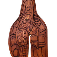 Wooden Plaque - Pine - Orca Mother & Child