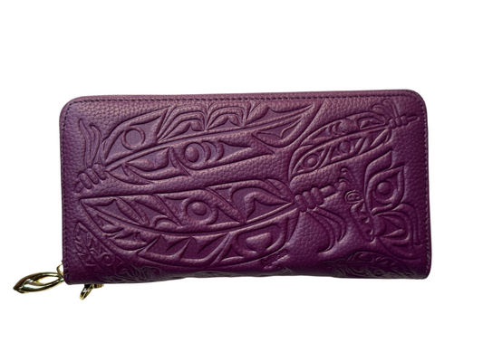 Wallet - Leather - Plum - Feather
