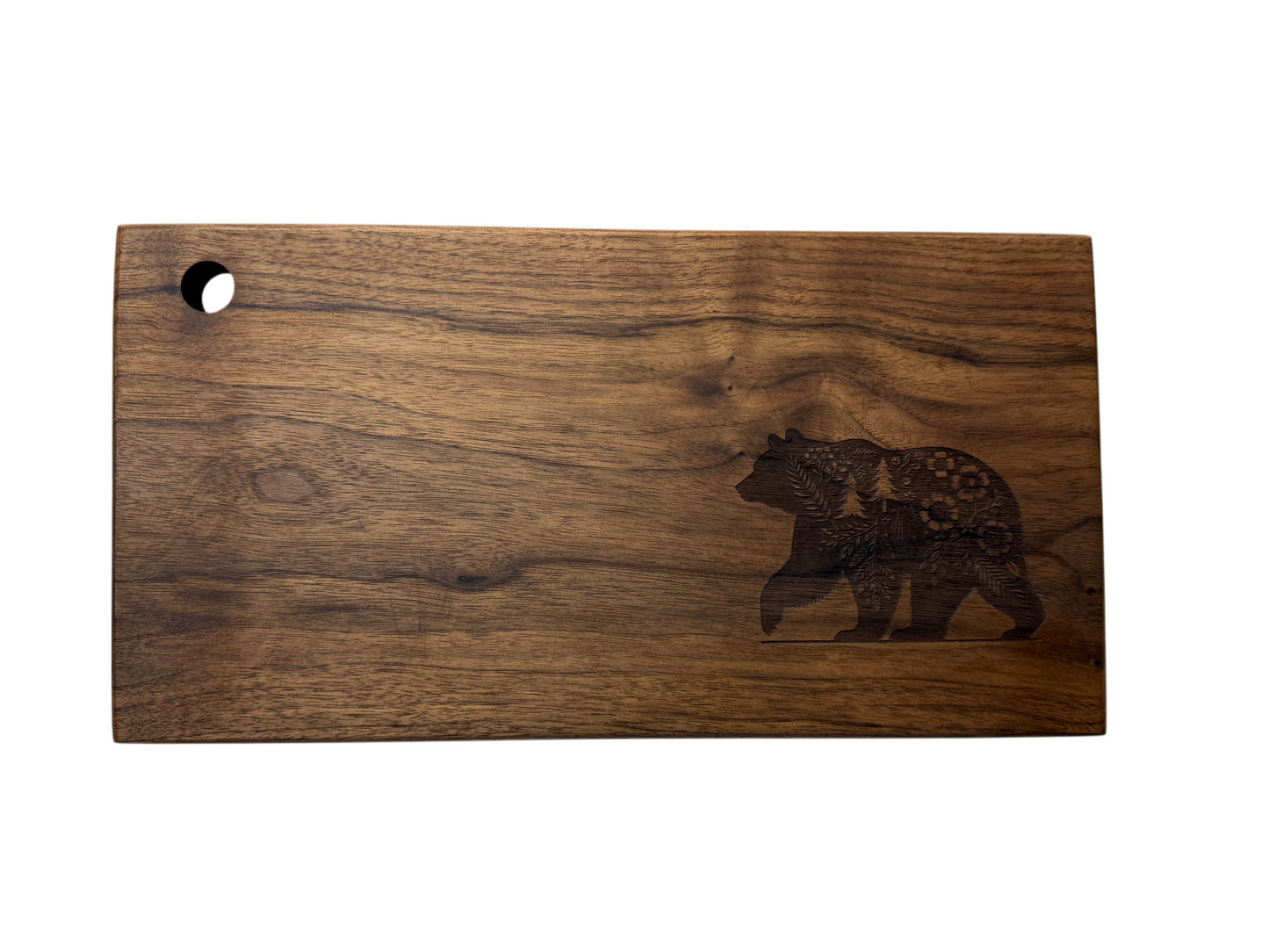 Serving Board - Canadian Walnut Wood - Flower Bear