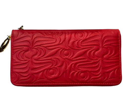 Wallet - Leather - Red - Salish Comb