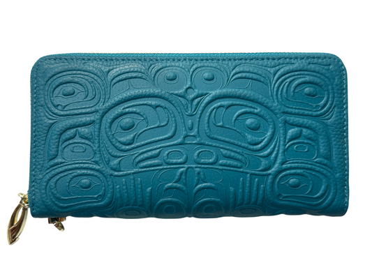 Wallet - Leather - Teal - Spirit of Nuxalk