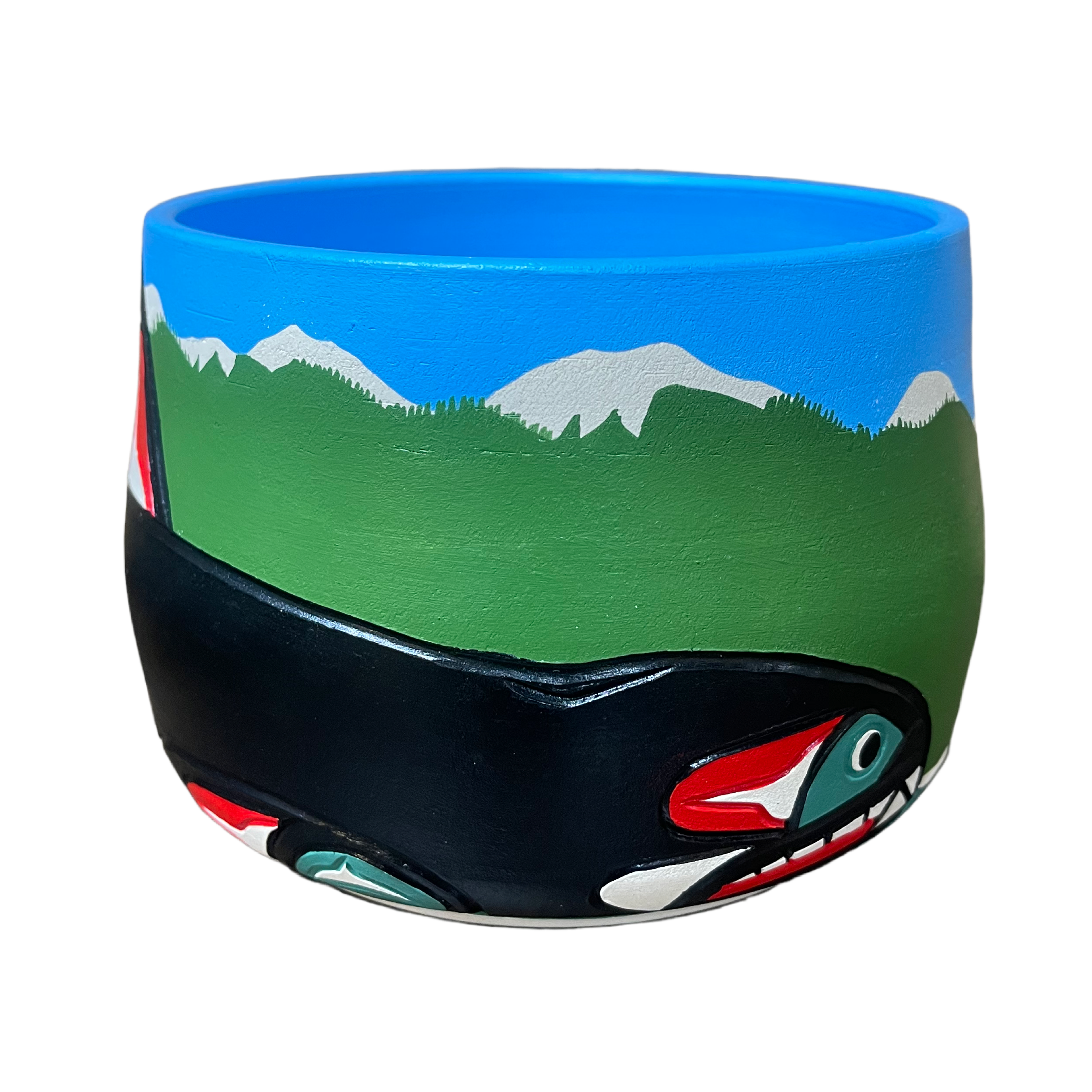 Ceramic Pot - Medium - Orca - Blue &amp; Green