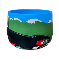 Ceramic Pot - Medium - Orca - Blue & Green