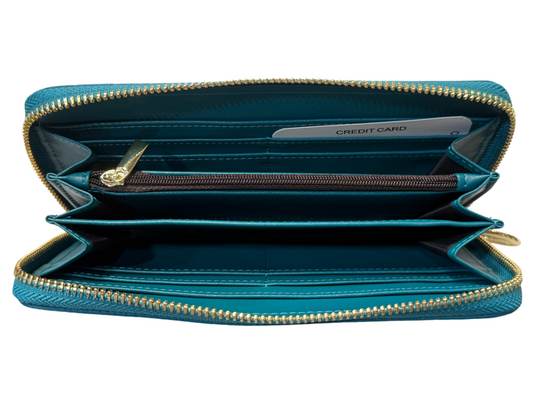 Wallet - Leather - Teal - Spirit of Nuxalk