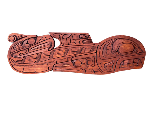 Wooden Plaque - Pine - Large - Thunderbird, Raven, & Orca