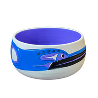 Ceramic Pot - Small - Hummingbird - Purple & Blue