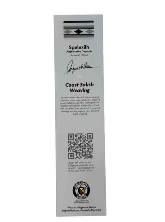 Bookmark - Coast Salish Weaving - Grey