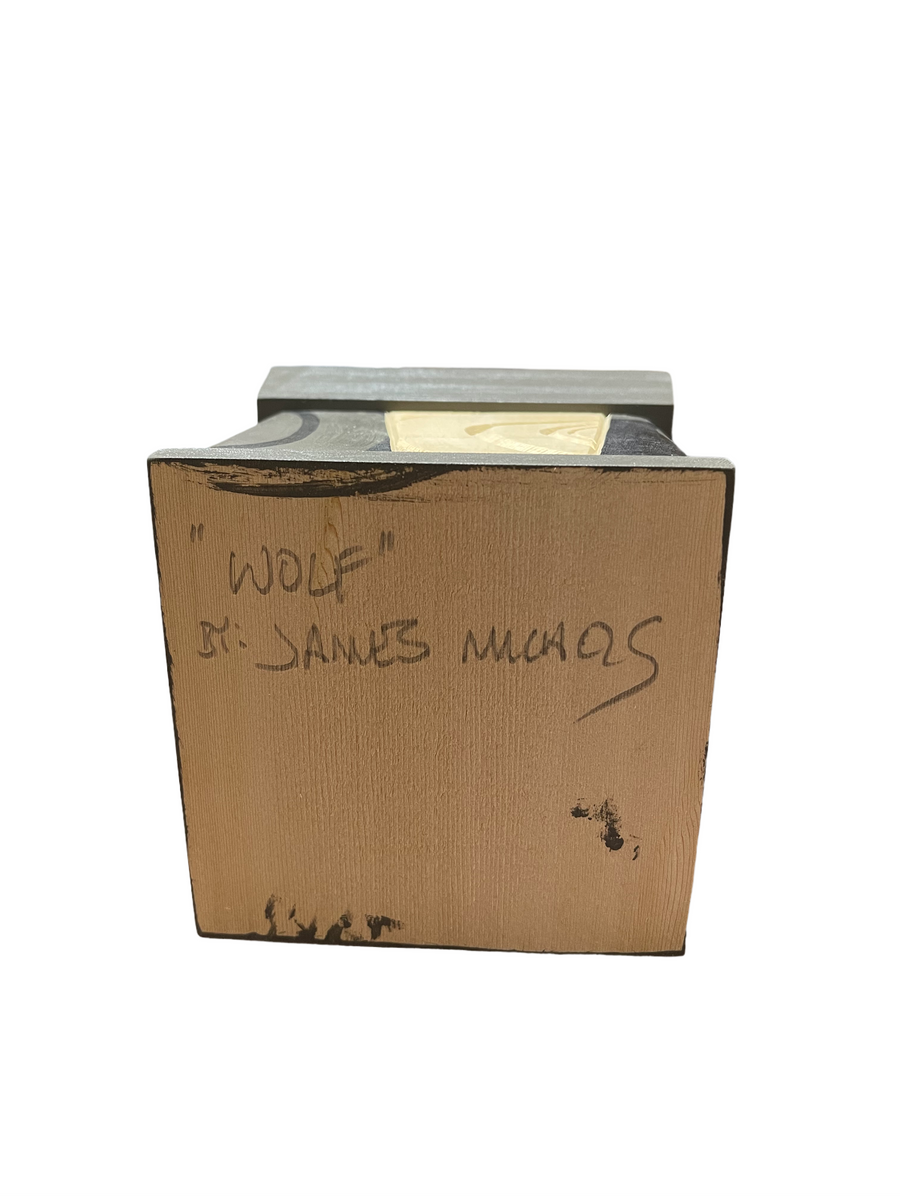 Bentwood Box - Wolf - Carved - Grey