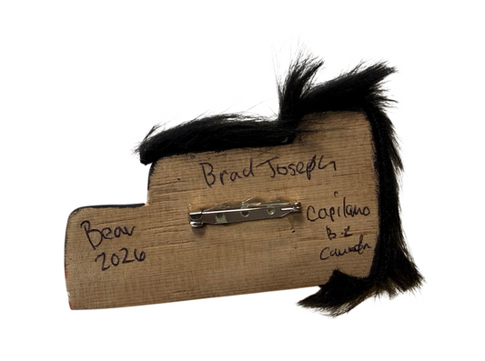 Wooden Brooch - Red Cedar - Bear