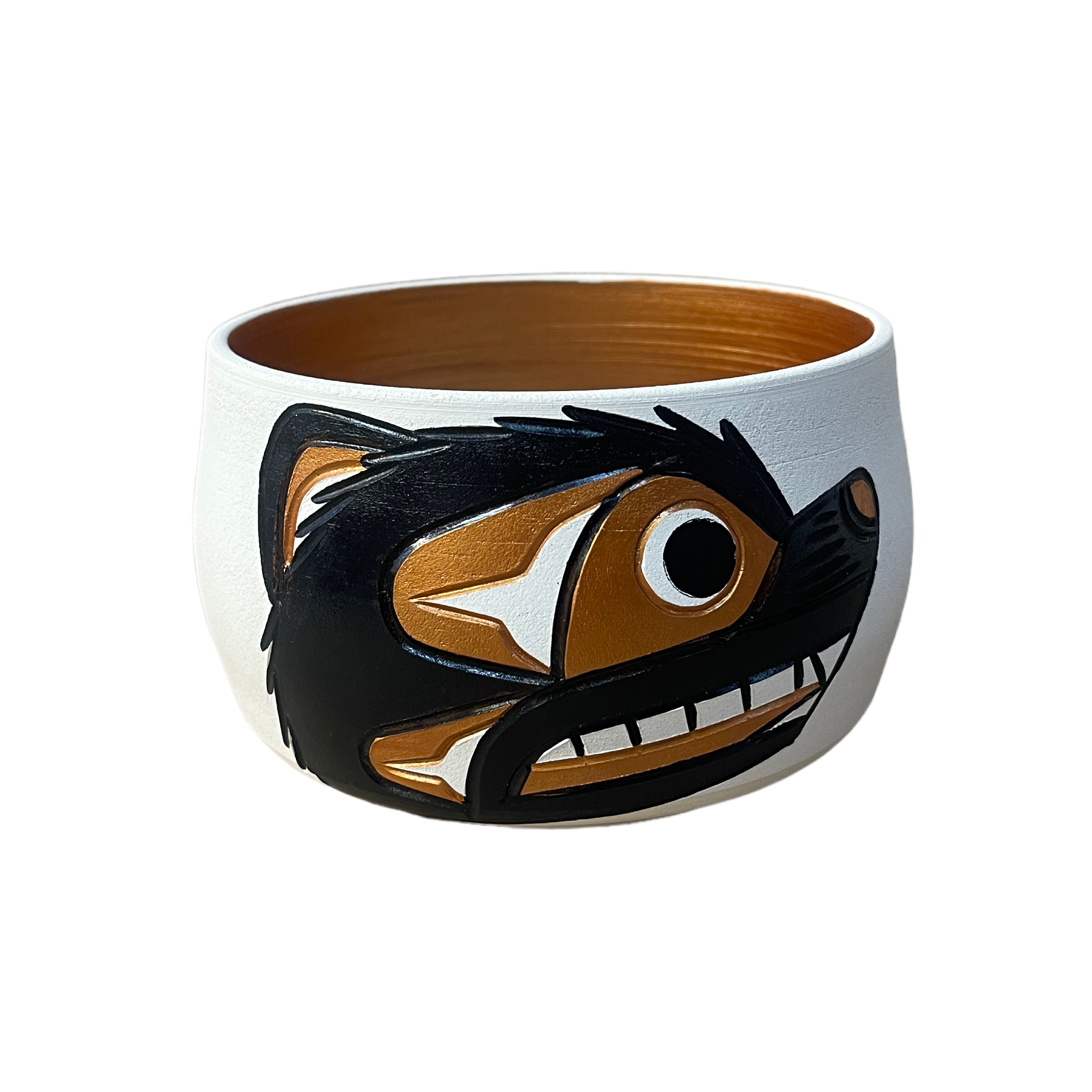Ceramic Pot - Small - Bear &amp; Eagle - Gold