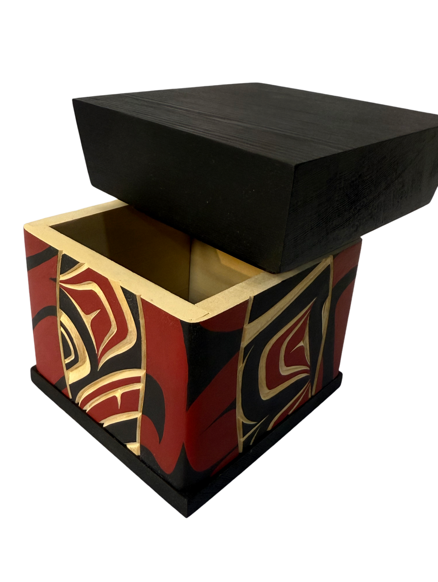 Bentwood Box - Carved - Eagle - Black
