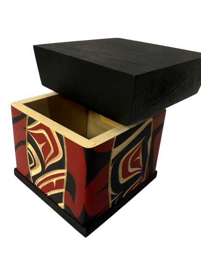 Bentwood Box - Carved - Eagle - Black