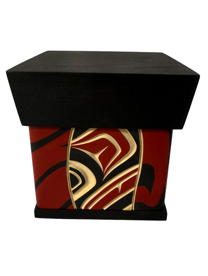 Bentwood Box - Carved - Eagle - Black