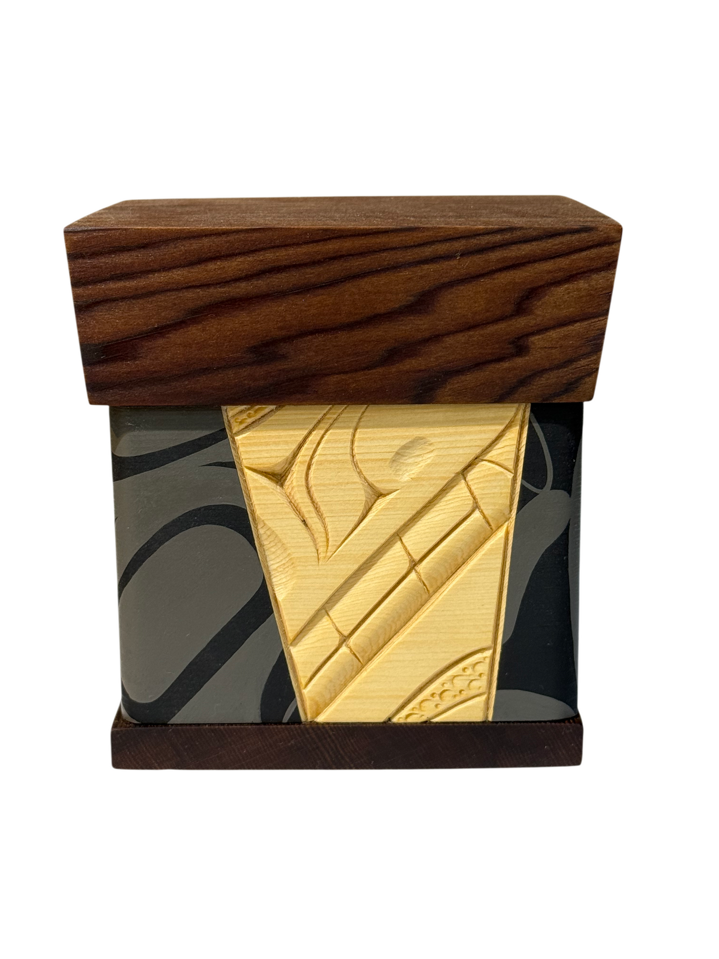 Bentwood Box - Carved - Wolf - Natural