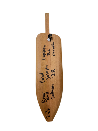 Wooden Plaque - Red Cedar - Feather - Bear & Salmon
