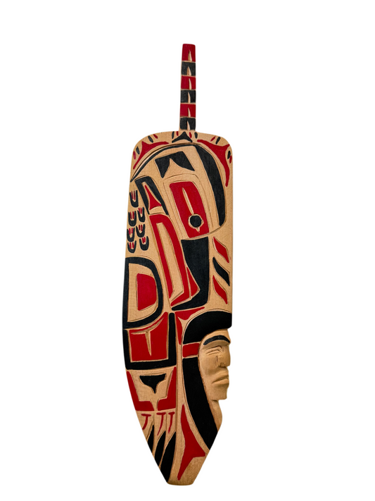 Wooden Plaque - Red Cedar - Feather - Eagle & Chief